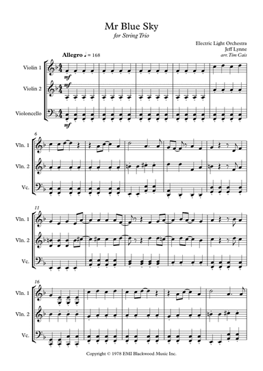 Mr. Blue Sky (arr. Tim Cais)