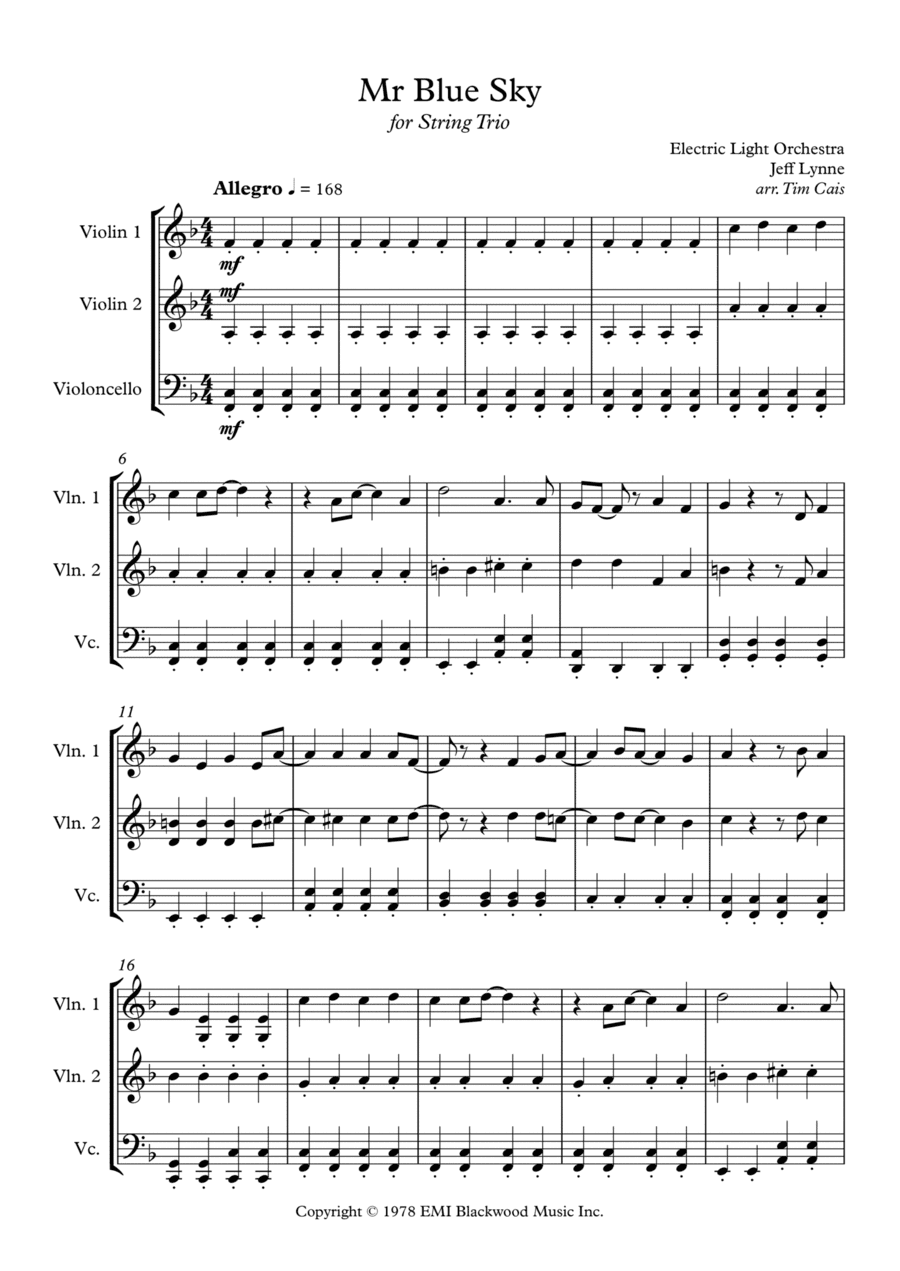 Mr. Blue Sky (arr. Tim Cais)