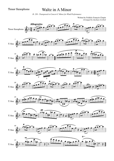 Waltz in A Minor B150 (arr. Zachary Corbett)