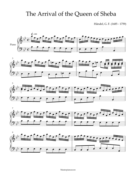 Arrival of the Queen of Sheba (piano) (arr. MPS)