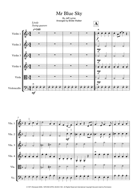 Mr. Blue Sky (arr. Bridie Walker)