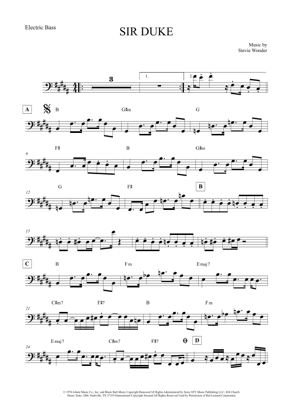 Sir Duke (arr. The Sheet Music Library)