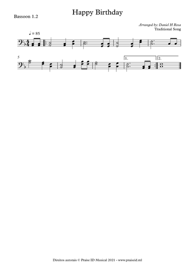 Happy Birthday to you dueto (arr. Daniel H Rosa)