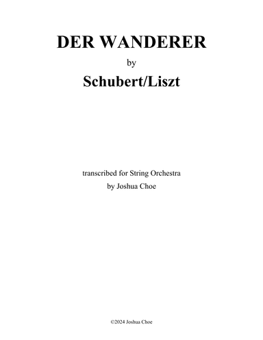 Der Wanderer, D.489 (arr. JMJ Arrangements)