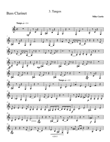 Cuarteto Santa Cruz, Third Movement (Tangos) for Clarinet Quartet