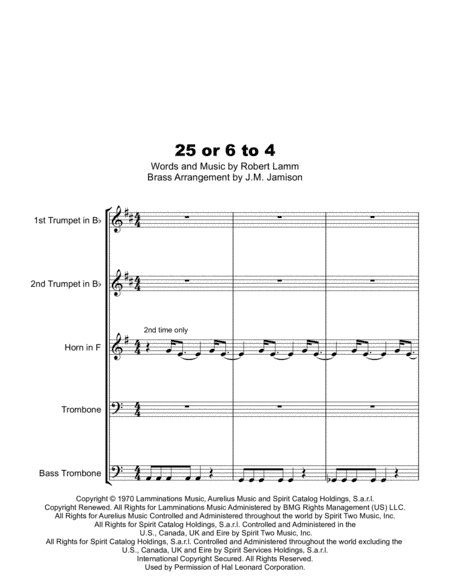 25 Or 6 To 4 (arr. J.M. Jamison)