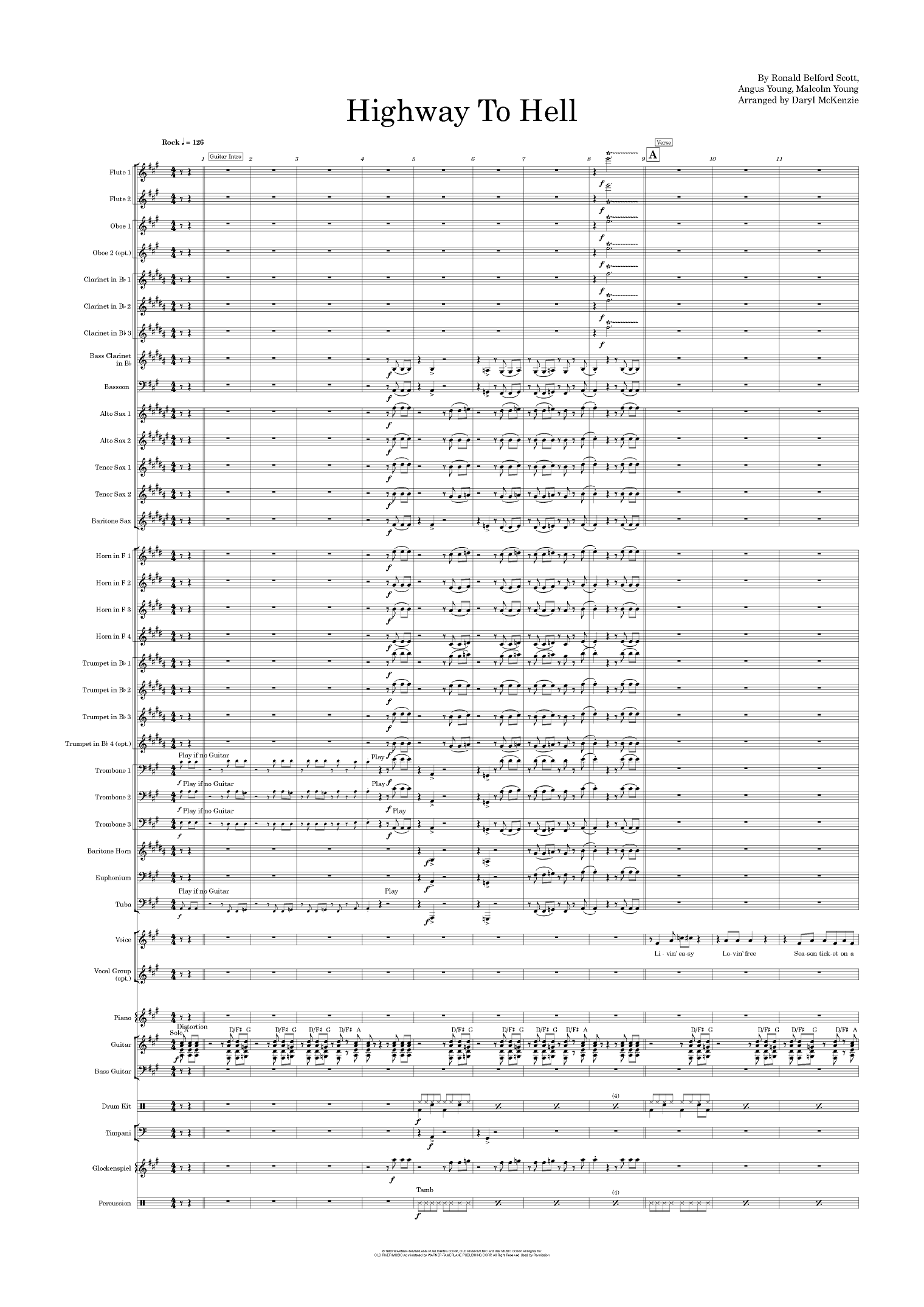 Highway To Hell (arr. Daryl McKenzie)