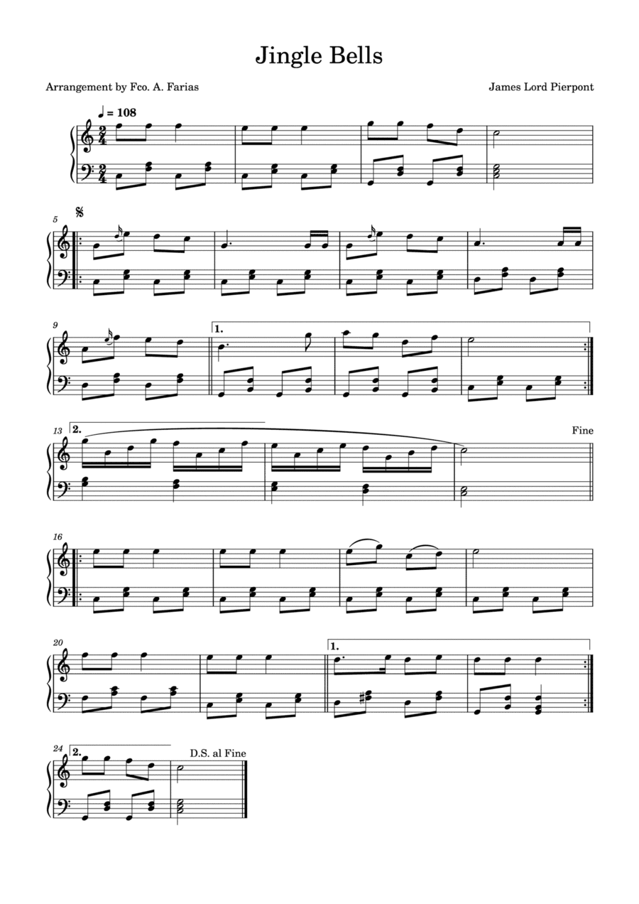 Jingle Bells (arr. Farias, F. A.)