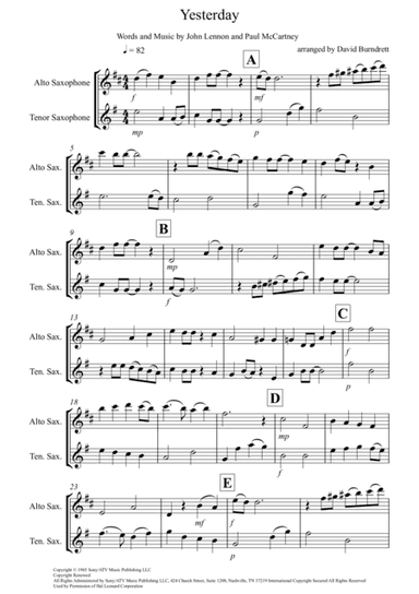 Yesterday (arr. David Burndrett)