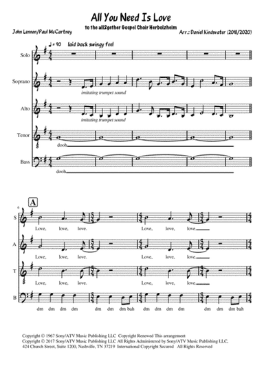 All You Need Is Love (arr. Daniel Kindsvater)