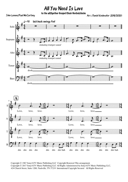 All You Need Is Love (arr. Daniel Kindsvater)