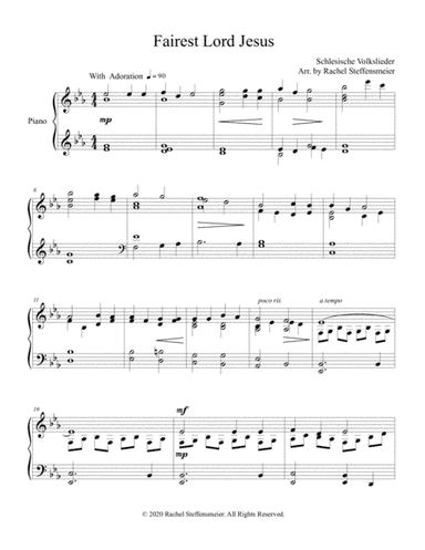 Fairest Lord Jesus (arr. Rachel Steffensmeier)