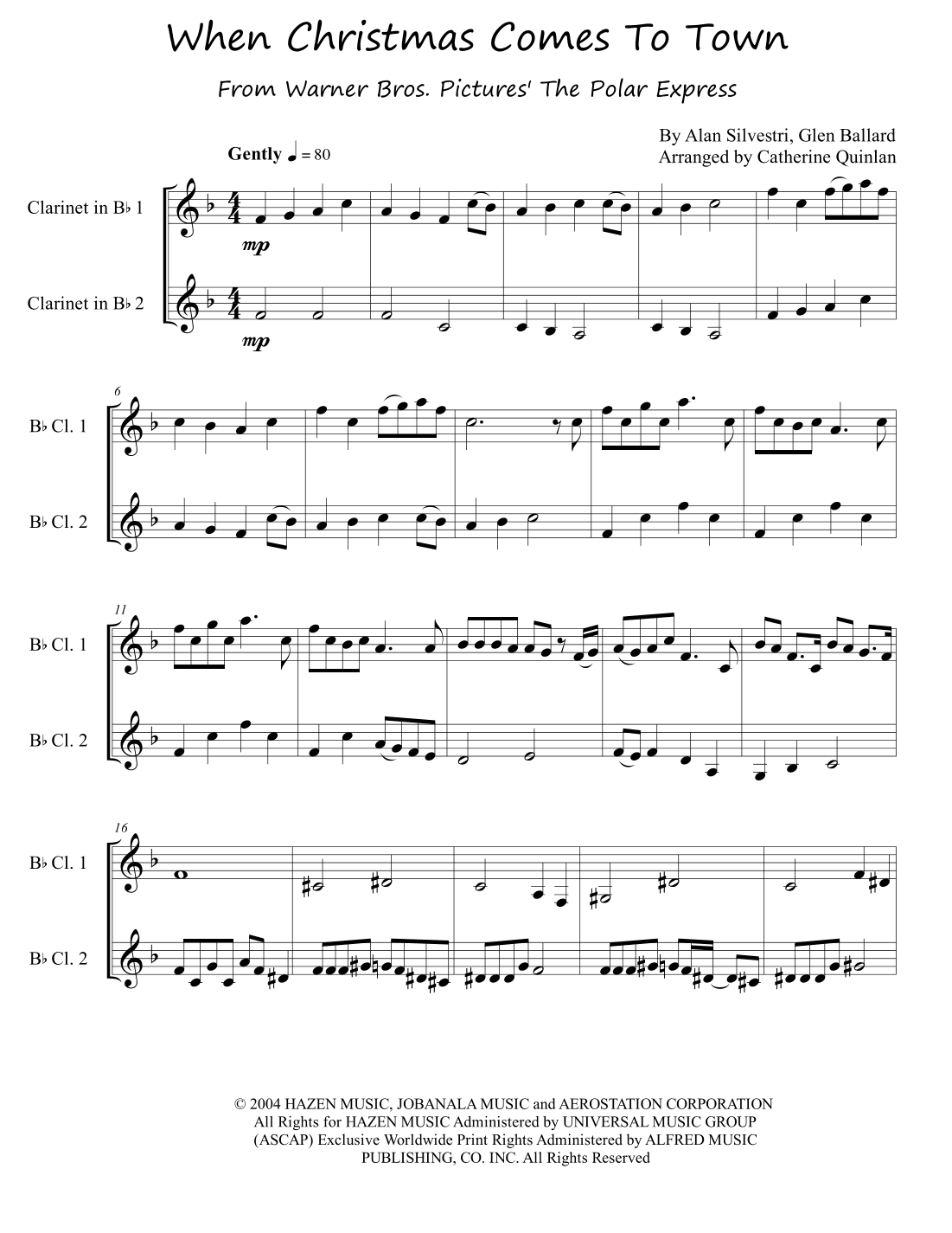 When Christmas Comes To Town (arr. Catherine Quinlan)