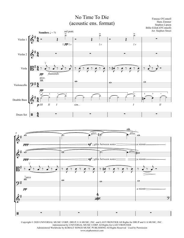 No Time To Die (arr. Stephen Street)
