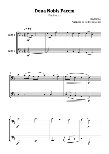 Dona Nobis Pacem - for 2 tubas (arr. Rodrigo Faleiros)