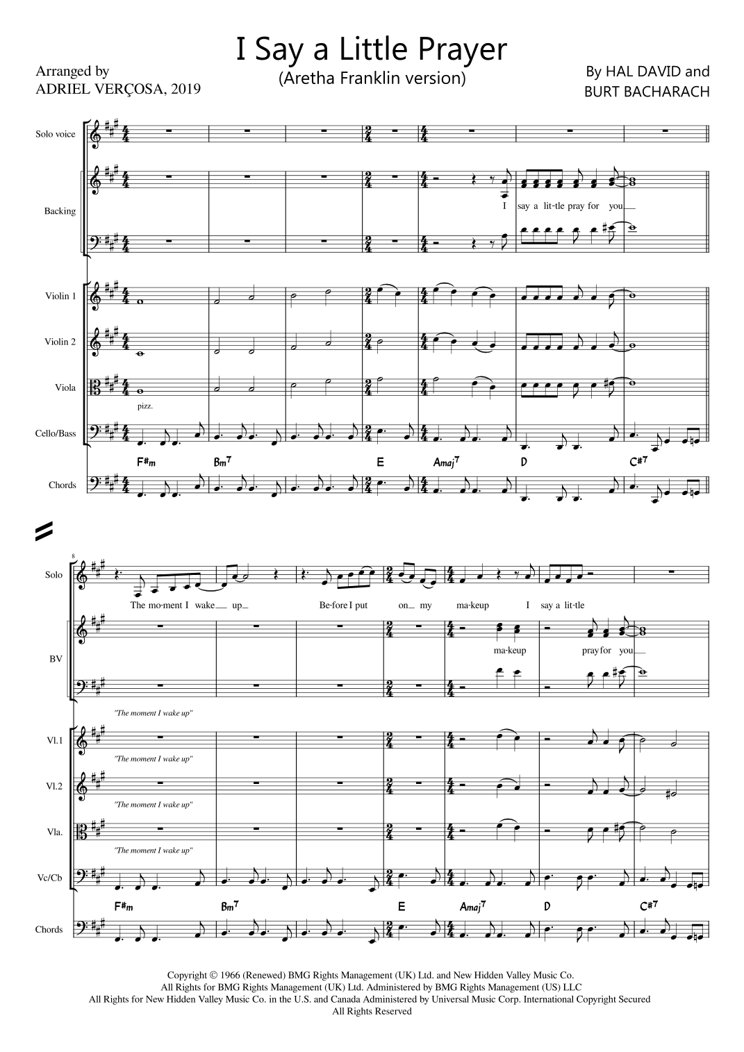 I Say A Little Prayer (arr. Adriel Verçosa)