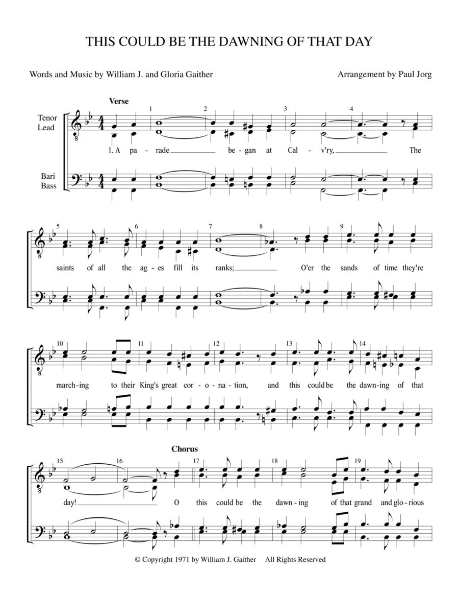 This Could Be The Dawning Of That Day (arr. Paul A. Jorg)