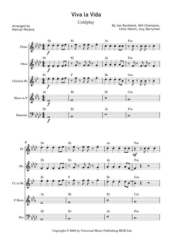 Viva La Vida (arr. Marival Moreira)