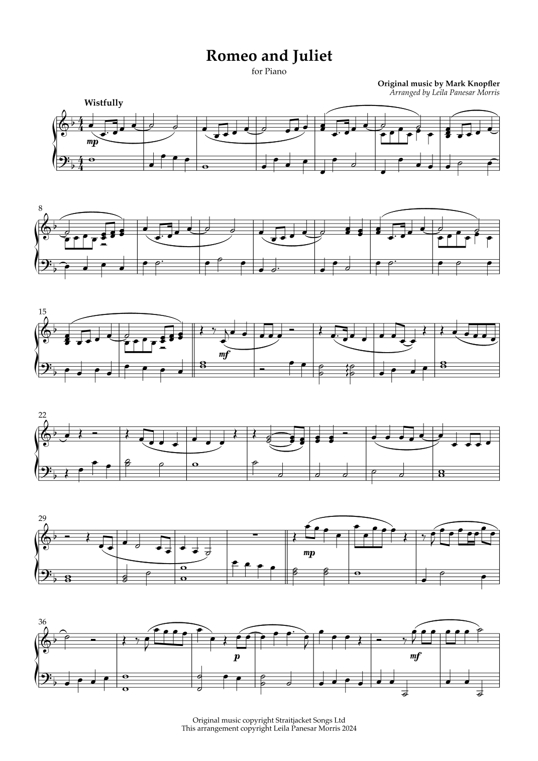 Romeo And Juliet (arr. Inky Celeste)