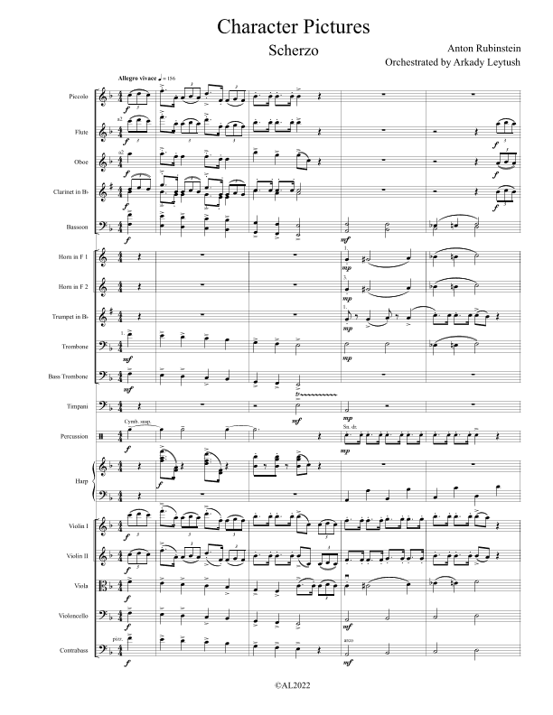Anton Rubinstein "Character Pictures",#2 Scherzo, Op.50