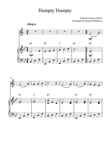 Humpty Dumpty (arr. Kaiserin Rebecca)