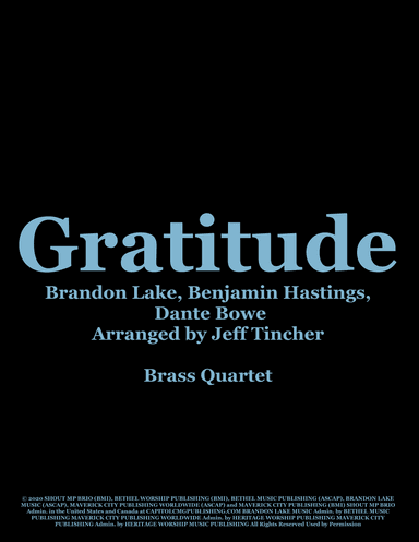 Gratitude (arr. Jeff Tincher)