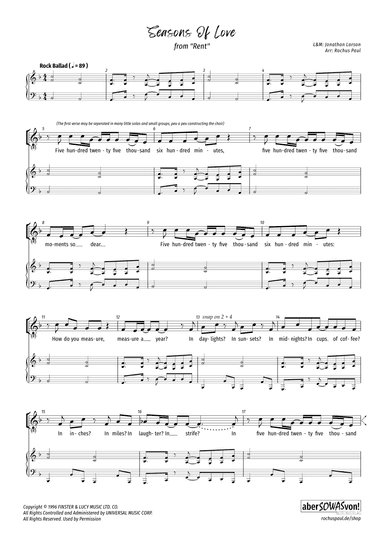 Seasons Of Love (arr. Rochus Paul)