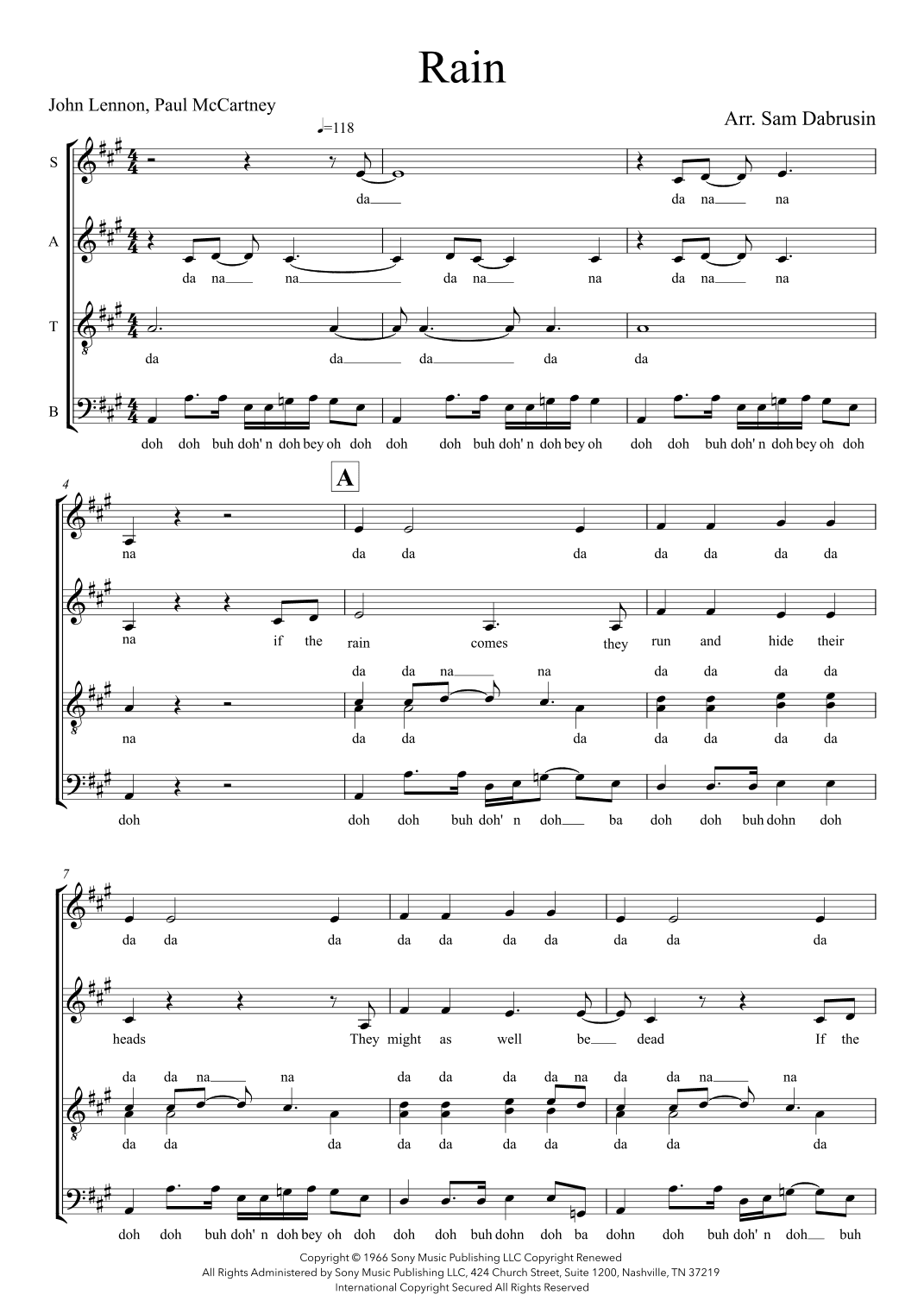 Rain (arr. Sam Dabrusin)