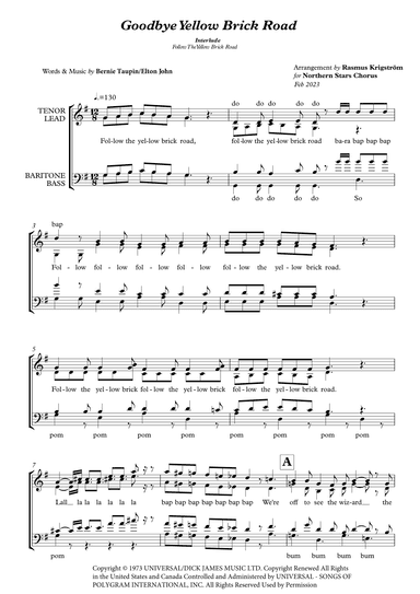 Goodbye Yellow Brick Road (arr. Rasmus Krigström)