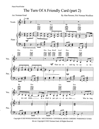 The Turn Of A Friendly Card (part Two) (arr. Norman Goad)