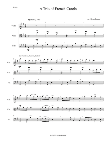 A Trio of French Carols (arr. Reno Fusani)