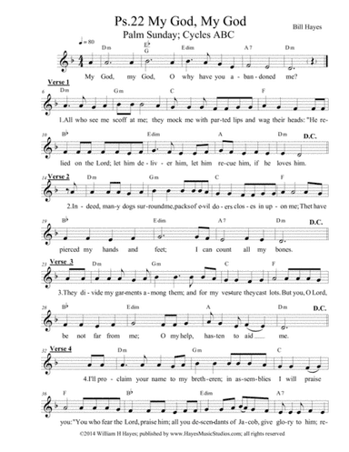Psalm 22:My God, My God (leadsheet)