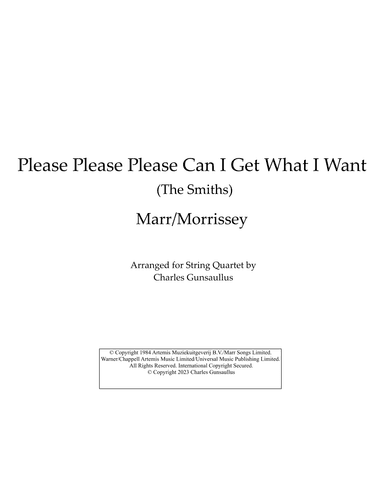 Please, Please, Please, Let Me Get What I Want (arr. Charles Gunsaullus)