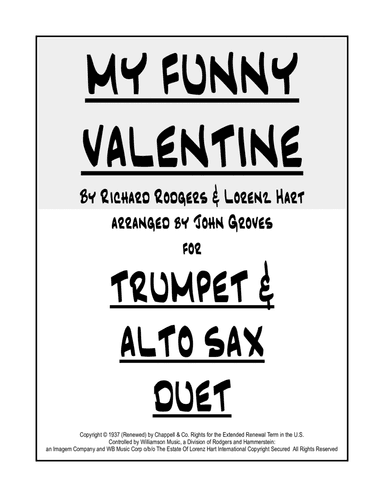 My Funny Valentine (arr. John Groves)