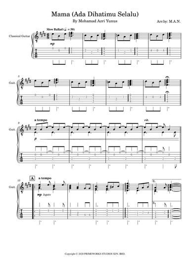 Mama (ada Dihatimu Selalu) (arr. Azrai Norzuki (M.A.N.))