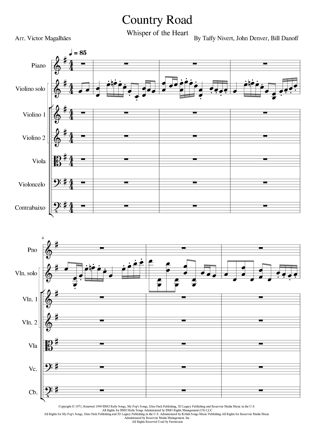 Take Me Home, Country Roads (arr. Victor Magalhães)