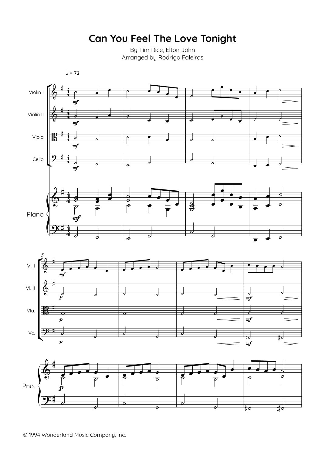 Can You Feel The Love Tonight (arr. Rodrigo Faleiros)