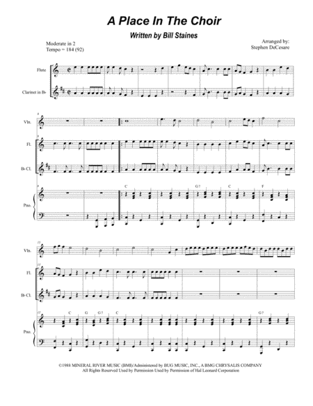 A Place In The Choir (arr. Stephen DeCesare)