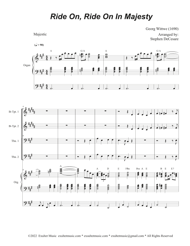 Ride On, Ride On In Majesty (Brass Quartet and Organ - Alternate Version) (arr. Stephen DeCesare)