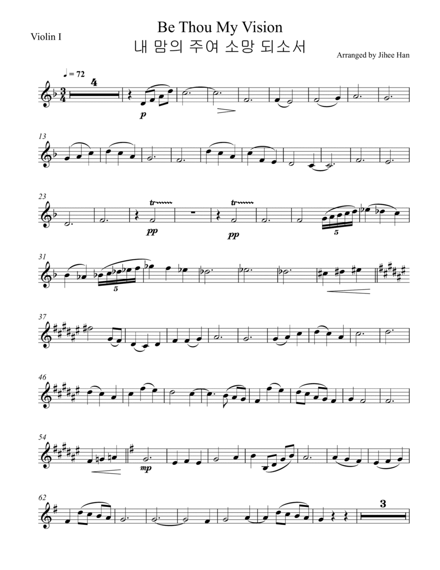 Be Thou My Vision violin1 Part (arr. Jihee Han)
