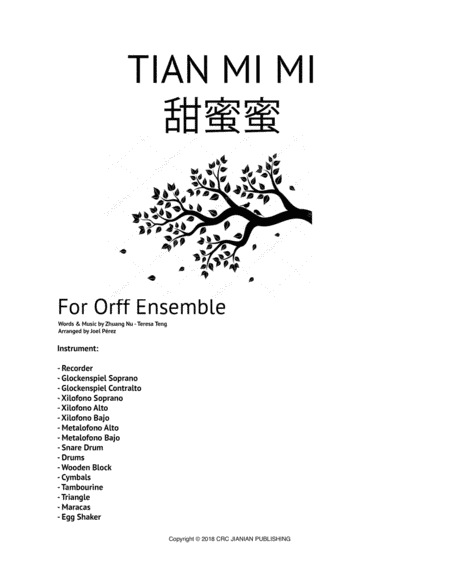 Tian Mi Mi (arr. Joel Pérez)