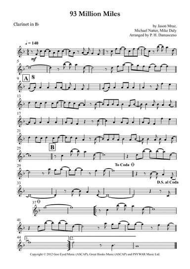 93 Million Miles (arr. P.H. Damasceno)