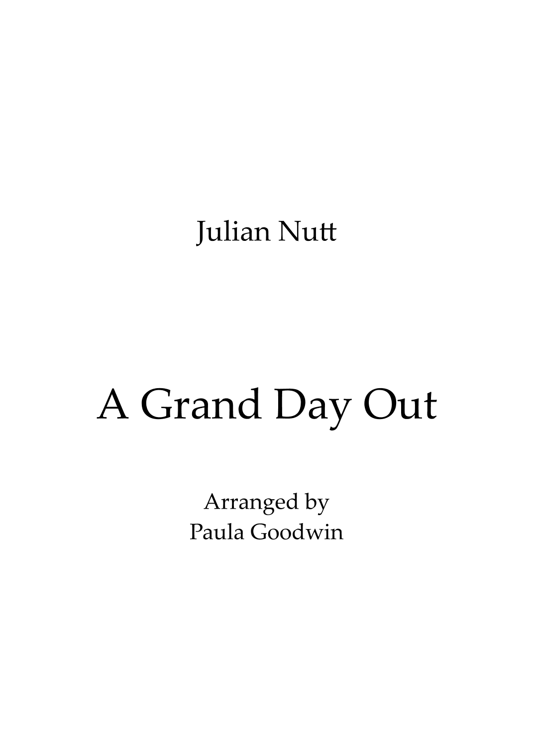 Wallace & Gromit: The Curse Of The Were-rabbit (a Grand Day Out/wallace & Gromit) (arr. Paula Goodwin)