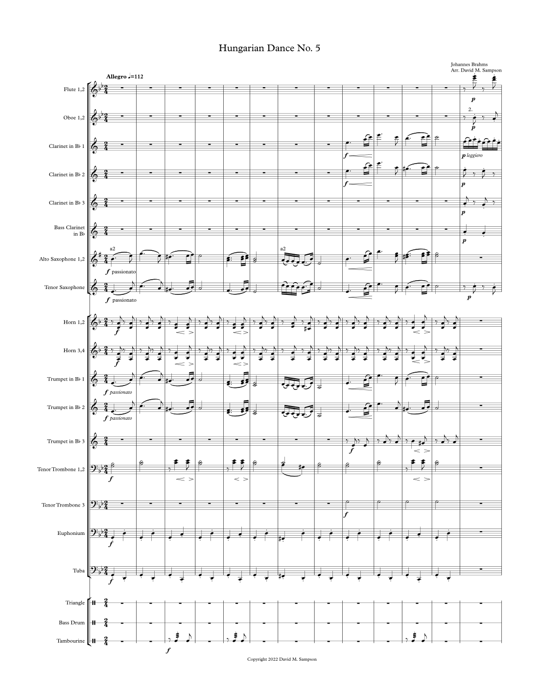 Hungarian Dance No. 5 (arr. David M. Sampson)