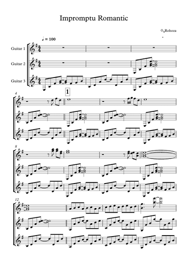 Impromptu Romantic (for 3 guitars)