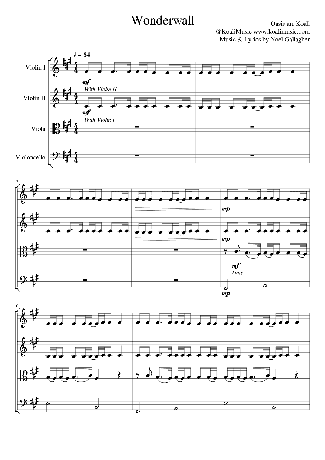 Wonderwall (arr. KoaliMusic)