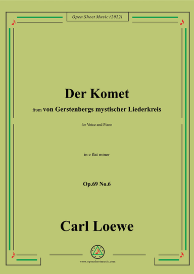 Loewe-Der Komet,Op.69 No.6,in e flat minor (arr. OSM Press)