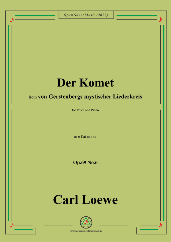 Loewe-Der Komet,Op.69 No.6,in e flat minor (arr. OSM Press)