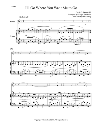 I'll Go Where Where You Want Me to Go (arr. Saints Road)