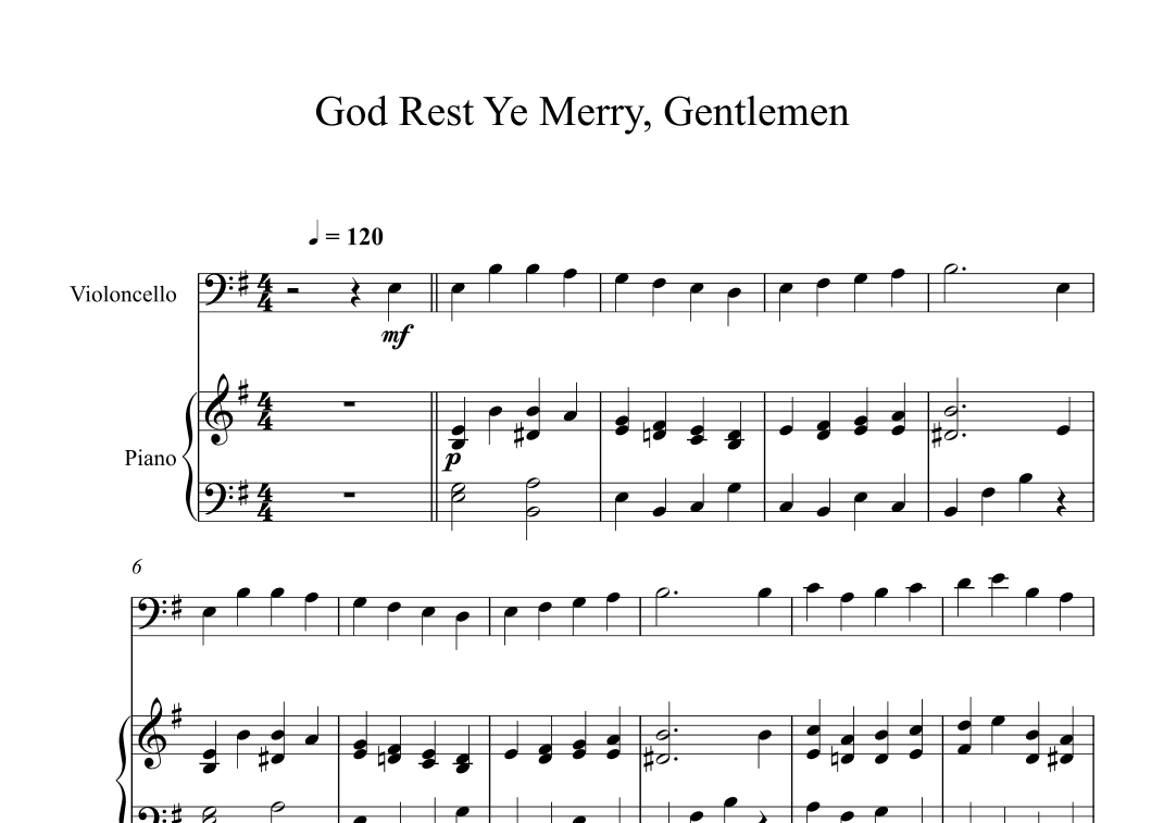 God Rest Ye Merry, Gentlemen (Cello + Piano) (arr. Digital Book Music)